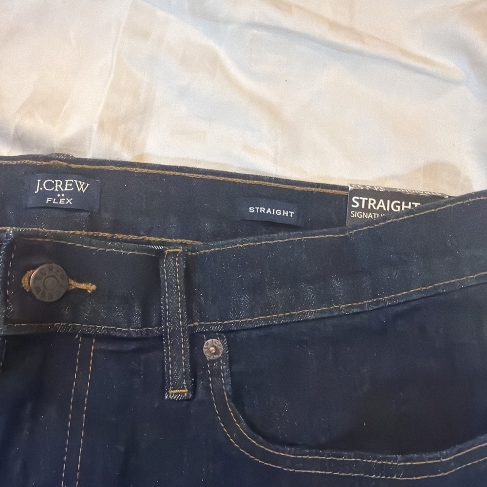 $128 J.Crew Factory Men's Straight-fit Signature Flex Denim Jean W 34 L 32 AY518 - Picture 4 of 16